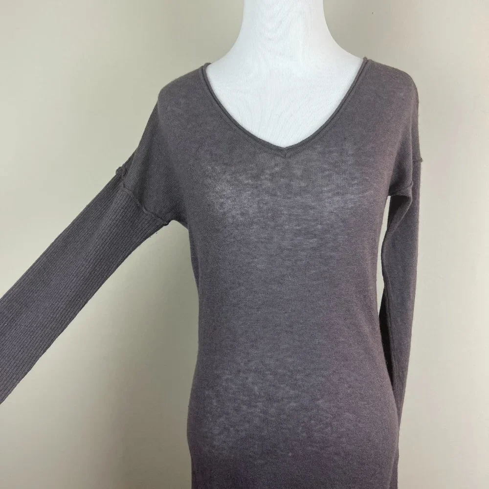 My Tribe Tunic Sweater Womens Small Gray Alpaca Wool Asymmetrical Long‎ Sleeve